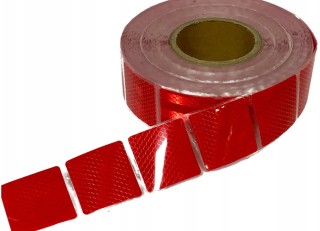 Taśma odblaskowa czerwona w segmentach cena za 1 metr