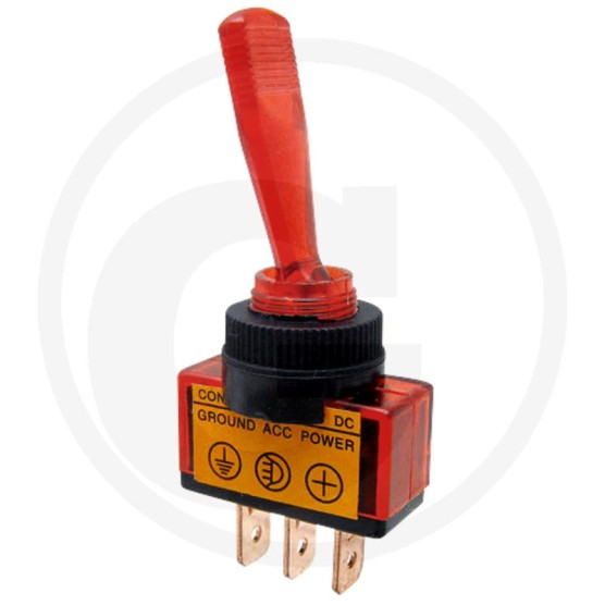 Włącznik przechylny Z blokadą czerwony zdiodą led 12V 20A 50770509156