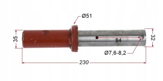 Oś koła pługa bez smarowniczki 102304096