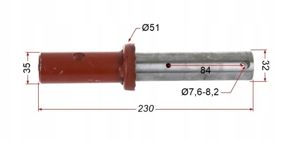 Oś koła pługa bez smarowniczki 102304096