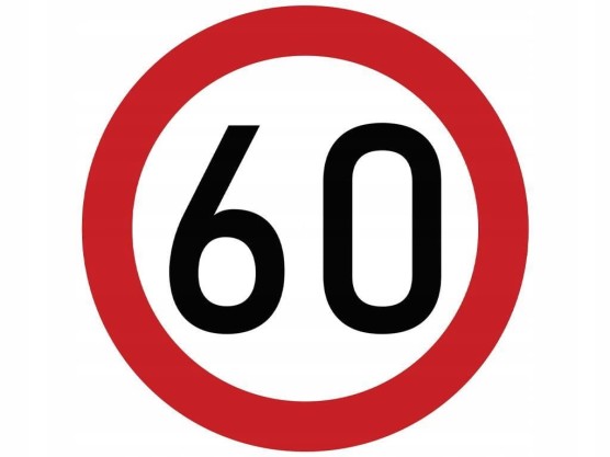 Naklejka laminowana limit prędkości 60 km/h
