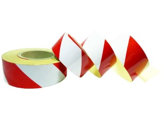 Taśma odblaskowa biało-czerwona 5 cm cena za metr