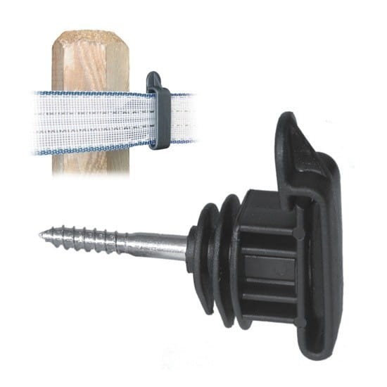 Izolator do taśmy 20mm-40mm IRUVIS/25 z wkrętem do drewna; do ogrodzenia elektrycznego; 103-020-060 pomelac