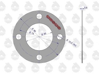 Uszczelka pokrywki na pokrywe przednią C-360 Ursus krążelit 0.8mm 50619040U