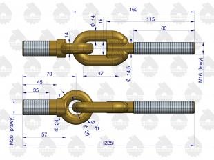 Śruba oczkowa łańcucha bocznego C-360 Oryginał Ursus 46550510U