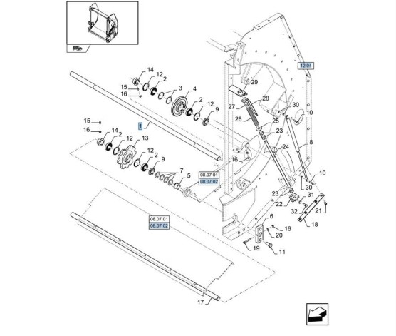 Wałek prasy New Holland Case 84227809