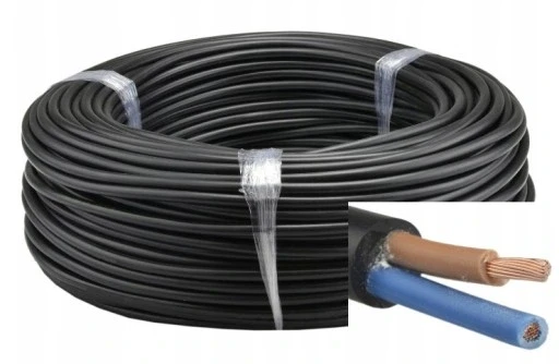 Przewód elektryczny 2X1mm czarny 300V