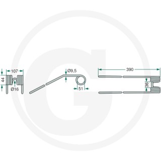 Palec PRZETRZĄSACZO-ZGRABIARKI karuzelowej 52558505214