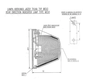 Lampa obrysowa okrągła wysoka pomarańczowa WE93 12V / 24V ; bizon; 5040360860, 17 waś