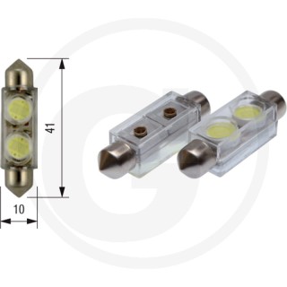Żarówka led 12V 2XSMD 7080 led SV8,5     zastępuje żarówkę rurkową 12V 5W SV8,5 11x44 / żarówkę rurkową 12V 10W SV8,5 11x44