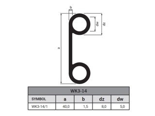 Uszczelka pod kabine ciągnika sznur profiliwy wk3-14/1
