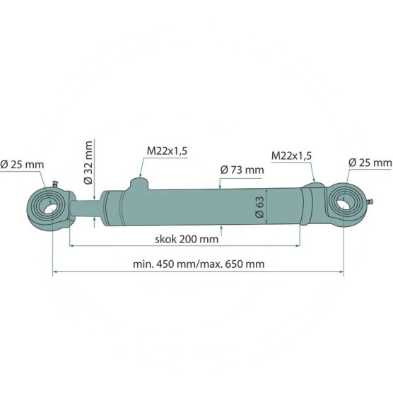Siłownik hydrauliczny dwustronny Ursus C-385 i pochodne 2X25 SMT2S.63.32.200-00 65684276909