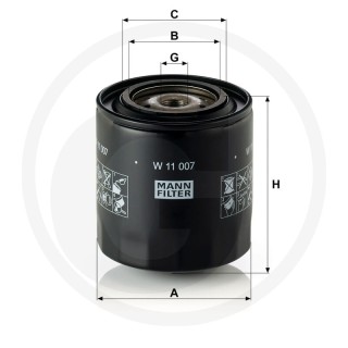 Filtr oleju W11007MANN filter Deutz-Fahr lamborghini hürlimann same