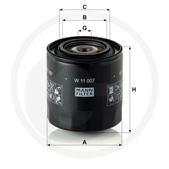Filtr oleju W11007MANN filter Deutz-Fahr lamborghini hürlimann same