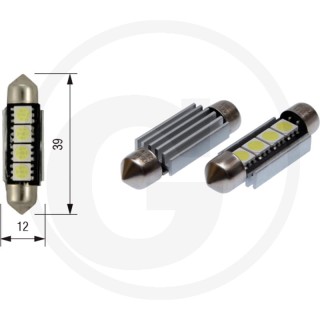 Żarówka led 12V 4XSMD 5050 led SV8,5 double polarity canbus zastępuje żarówkę rurkową 12V 5W SV8,5 10x36, typ C5W / żarówkę rurkową 12V 10W SV8,5 10x36, typ C10W