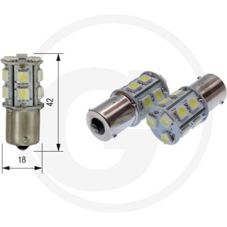 Żarówka led 12V 13xSMD 5050 led BA15S zastępuje żarówkę 12V 21W BA15S 25x47 typ P21W