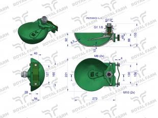 Poidło miskowe dla bydła żeliwne 1.4L royal farm zamiennik 101