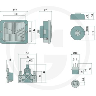 Reflektor przedni RE.22879.10 70799222 prawy/lewy