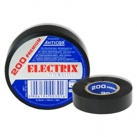 Taśma izolacyjna 19mm/18m premium czarna electic