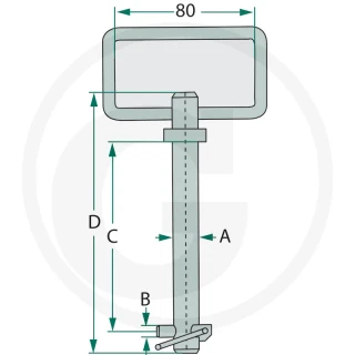 Sworzeń prosty 19x165/200 Z uchem zawleczką I łańcuchem kat 1 20019161