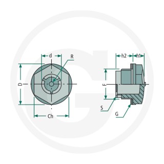Wziernik z tworzywa 1 cal 30mm 85002013