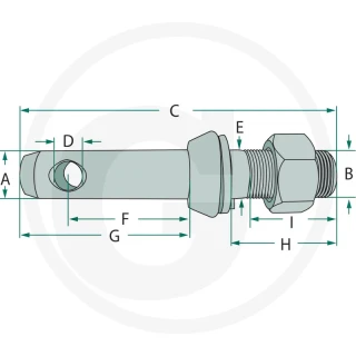 Sworzeń do maszyn 22x140/M22x1.5 20012990 kat 1