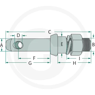 Sworzeń do maszyn kat 1 FI-22/28 M 22x1,5 20012995