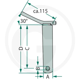 Sworzeń kat.1 OTWÓR-12 DŁ.195 FI-19 20012855