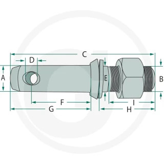 Sworzeń do maszyn 28x147/M27x1.5 kat 2