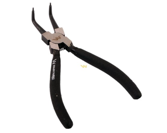 Szczypce do pierścieni osadczych 180mm wewnętrzne wygięte Waryński WMP108