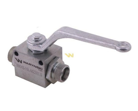 Zawór kulowy hydrauliczny 3 drożny M22x1,5 Waryński 500 bar 15L