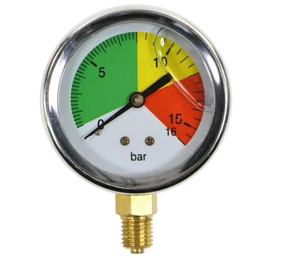 Manometr glicerynowy 0-16 bar, fi-63 mm, mocowanie dolne, gwint M12x1,5; obudowa kwasoodporna; opryskiwacz