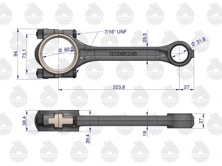 Korbowód silnika MF-3 3132910K91U Oryginał Ursus