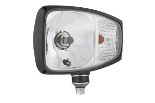 Reflektor przedni lewy, plastikowy, H4,12V/24V, światła mijania, drogowe, pozycyjne, kierunkowskaz, 225 mm/150 mm , manitou, caterpillar,merlo, jcb, genie, terex, manitou RGV1B.52400 wesem bez żarówek