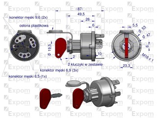Stacyjka MF przełącznik grzania I rozruchu  Expom Kwidzyń 1874120M93
