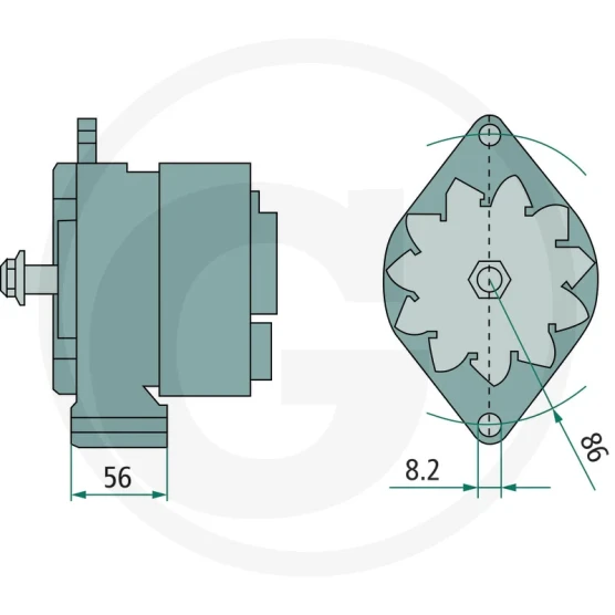 Alternator 14 V / 120 A John Deere IA1154