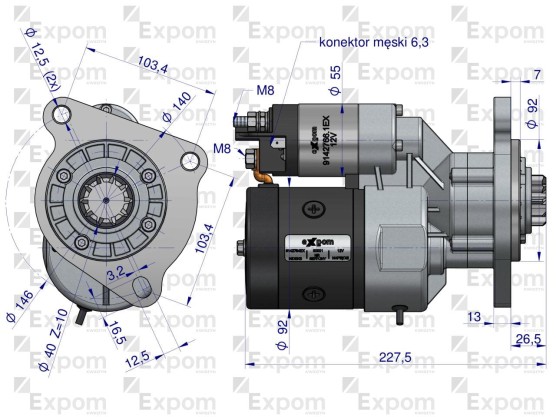 Rozrusznik MF-3 C-360P R-11H typu magneton EXPOM KWIDZYŃ Blue line 9142764 7006119M1