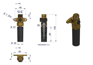 Zawór rurowy kompletny poidła RF-20903004 ROYAL FARM RF-20903004.200