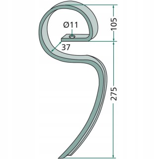 Ząb tylny agregatu bez redliczki 23532 RS2982L
