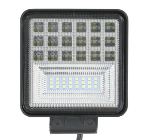 Lampa robocza diodowa kwadratowa, 42 - led x 0,5W, 21W, 12V / 24V, 2100 lm, 6000K, barwa światła zimna; KS33126 era lamps