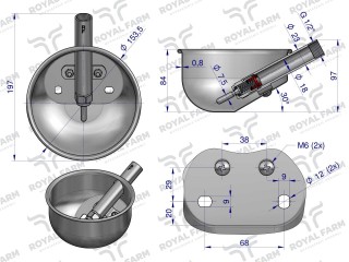 Poidło miskowe stal nierdzewna dla warchlaków M ROYAL FARM