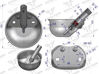 Poidło miskowe stal nierdzewna dla prosiąt S ROYAL FARM
