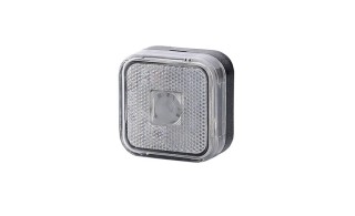 Lampa obrysowa kwadratowa z odblaskiem biała LO 093