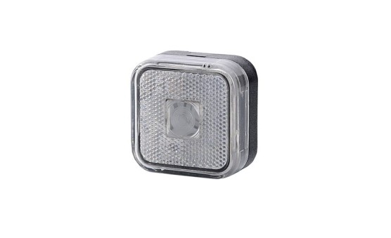 Lampa obrysowa kwadratowa z odblaskiem biała LO 093