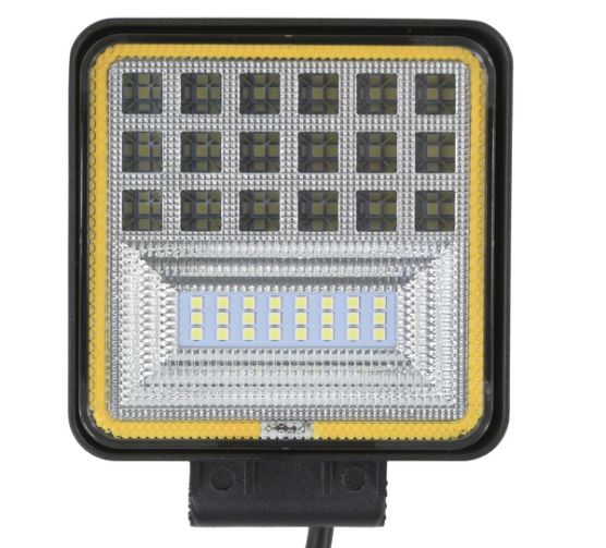 Lampa robocza diodowa kwadrat 42LEDX0,5W 21W 12/24V 2100l, 6000K zimna pomarańczowa