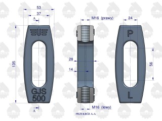 Nakrętka napinająca. śruba rzymska łańcucha bocznego C-360 Oryginał Ursus 50550521U