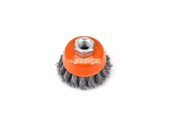 Szczotka doczołowa z nakrętką - drut skręcany M14/60 mm / Teger T-W-SDIT019