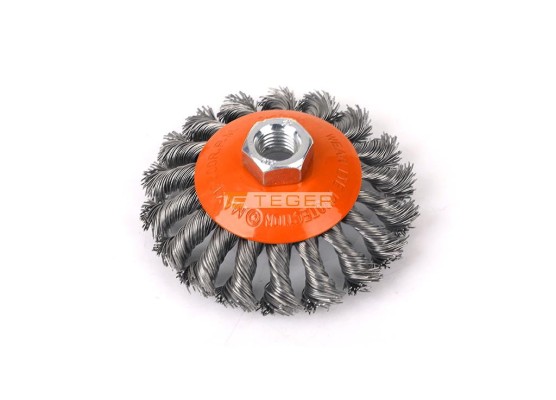 Szczotka tarczowa z nakrętką - drut skręcany M14/100 mm / Teger T-W-SDIT025