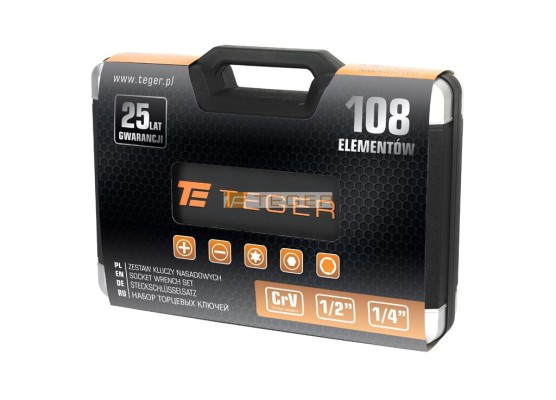 Zestaw kluczy nasadowych 108 szt  Teger T-W-NWZK108