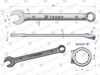 Klucz płasko-oczkowy 13 mm  Teger T-W-NWKPO13